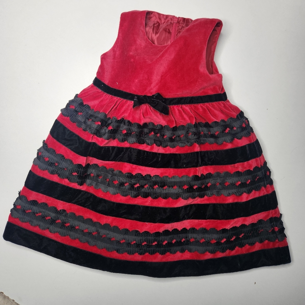 3T red dress the children's place black lace